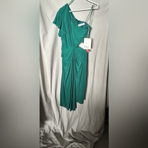 Mac Duggal 12480 NWT ONE SHOULDER MIDI LENGTH JERSEY DRESS - Picture 4 of 7